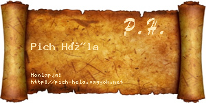 Pich Héla névjegykártya